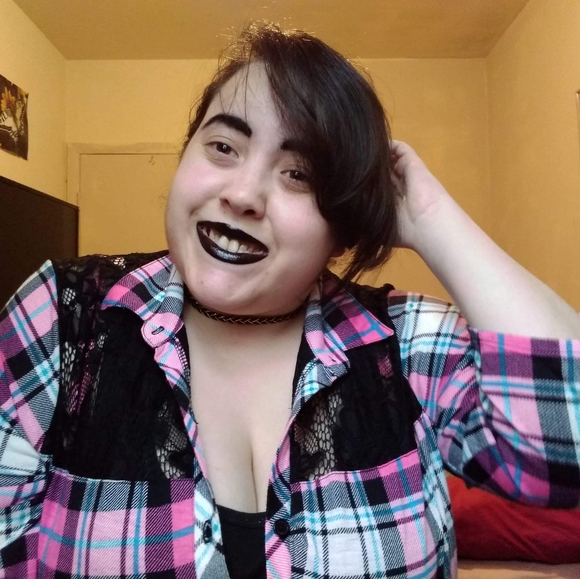 EYE CANDY! β€ Flannel Pink Top button down 2Xl - Picture 14 of 14